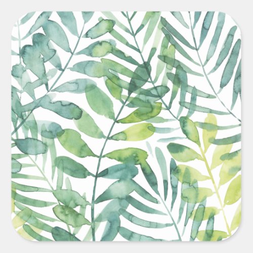 Frond Waltz _ Palm Frond Leaves Square Sticker