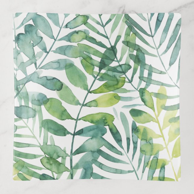 Frond Waltz - Palm Frond Leaves Trinket Tray (Front)