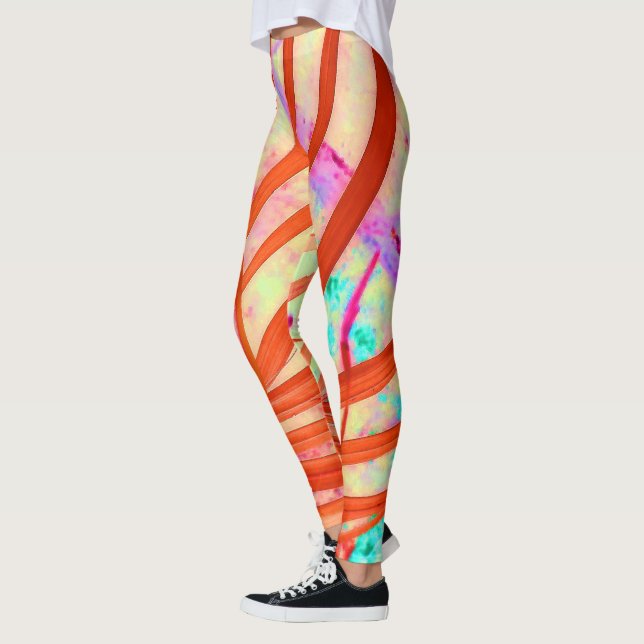 Fronds Go Red Leggings (Left)