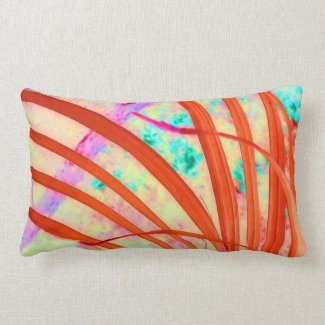 Fronds Go Red Lumbar Pillow