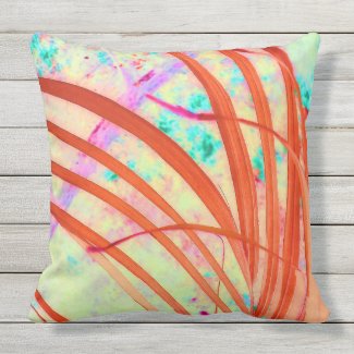 Fronds Go Red Throw Pillow
