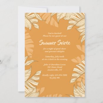 Fronds Summer Party Invitation by PixiePrints at Zazzle