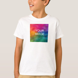 Front And Back Design Add Image White Template Boy T-Shirt