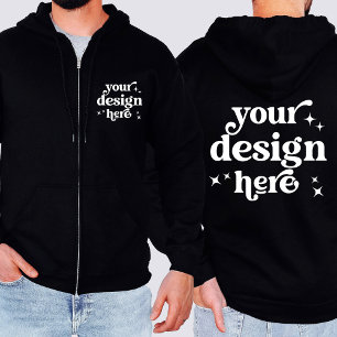 Front and Back Design Custom Logo Zipper Jacket Hoodie