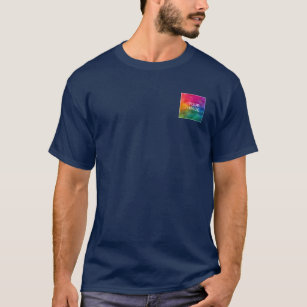Self Design Navy Blue Zipper T-Shirt