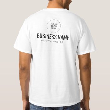 Front And Back Design Print Logo Staff Member Mens T-shirt by art_grande at Zazzle