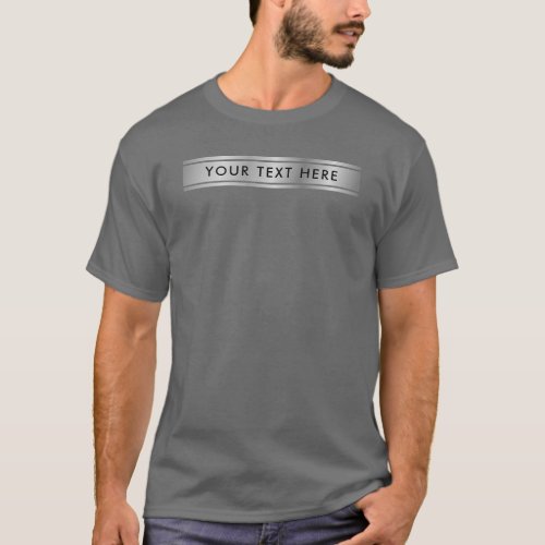 Front And Back Design Silver Look Template Mens T_Shirt