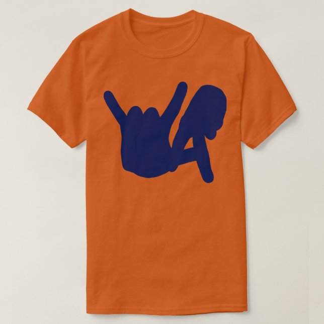 Front and Back LA Rocks Silhouette Blue T-Shirt (Design Front)