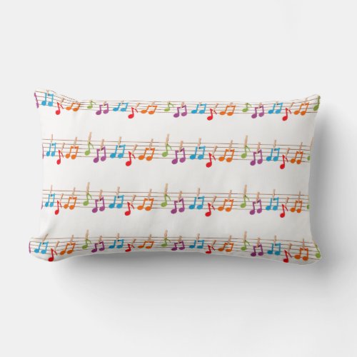 FRONT AND BACK MUSICAL NOTES 2 SIDED PILLOW