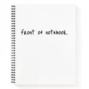 Front and Back of Notebook