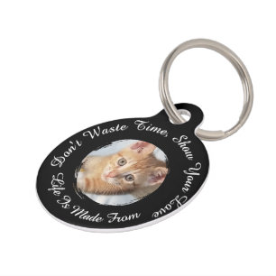 Front and Back Photo Cat, Name, Text, replaceable, Pet ID Tag