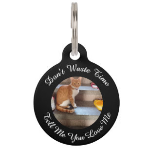 Front and Back Photo Cat, Name, Text, replaceable, Pet ID Tag