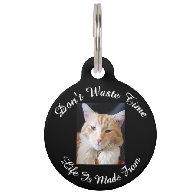 Front and Back Photo Cat, Name, Text, replaceable, Pet ID Tag (Front)