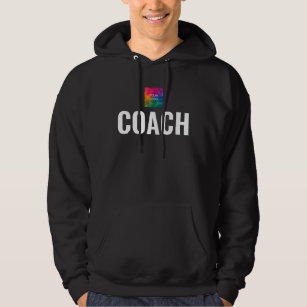 Front And Back Print Mens Trainer Coach Black Hoodie