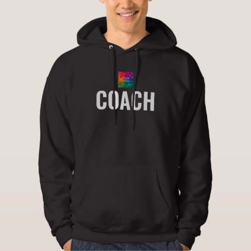 Front And Back Print Mens Trainer Coach Black Hoodie
