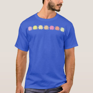 Front and Back Print Multi Color Daisy Flower Grap T-Shirt
