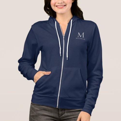 Front And Back Print Template Name Monogram Womens Hoodie
