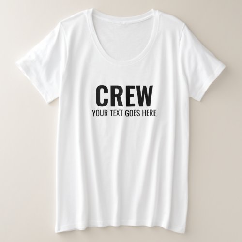 Front And Big Print Crew Staff Team Womens Plus Size T_Shirt