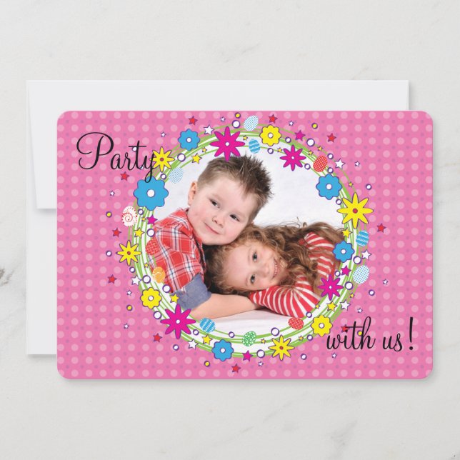 Front and Center Photo Birthday Party Invitation (Front)