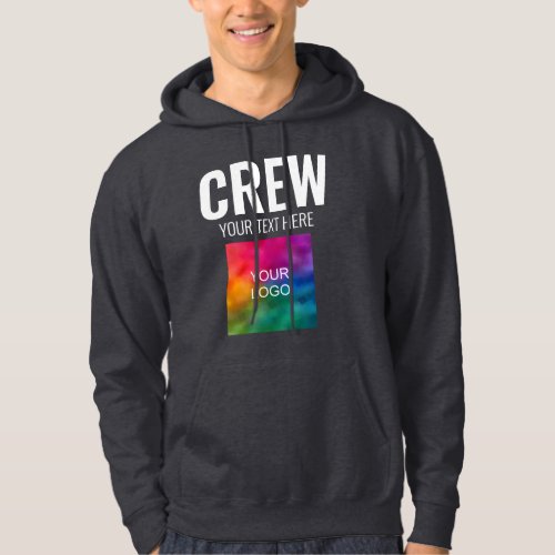 Front  Back Design Add Logo Text Here Crew Mens Hoodie