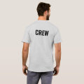 Front & Back Design Crew Staff Mens Ash Grey T-Shirt | Zazzle