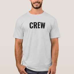 Front &amp; Back Design Crew Staff Mens Ash Grey T-Shirt