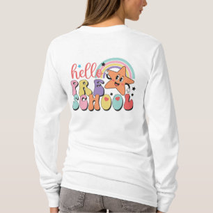 Front Back Design Double Sided PreSchool Teacher T-Shirt