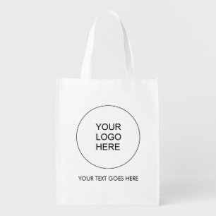 Front & Back Design Print Company Logo Here Grocery Bag