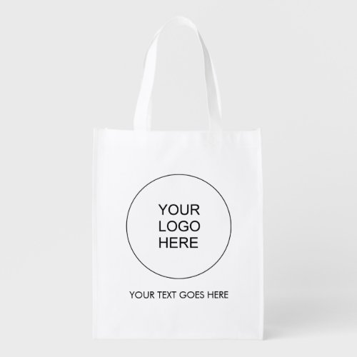 Front  Back Design Print Company Logo Here Grocery Bag