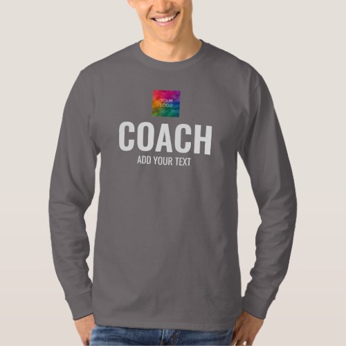 Front Back Design Print Long Sleeve Mens Coach T_Shirt