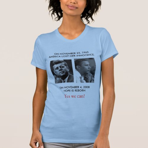 FRONTBACK JFK to OBAMA part JFK Ask not speech T_Shirt