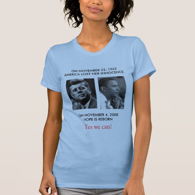 FRONT/BACK JFK to OBAMA/ part JFK "Ask not" speech T-Shirt (Front)