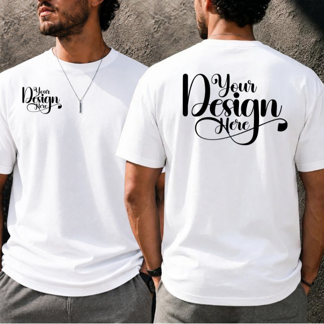 Front & Back Logo Personalized Business Branding  T-Shirt (Creator Uploaded)