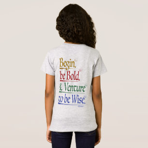 Front & Back - Magical Horace Quote Girls' Slim T-Shirt