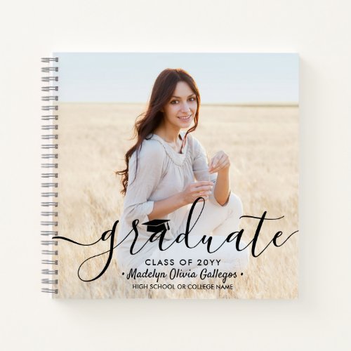 Front & Back Photos Graduation Keepsake Guest Notebook