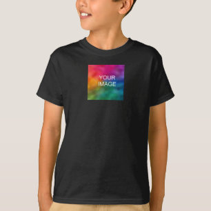 Front & Back Print Add Photo Text Kids Boys Basic T-Shirt