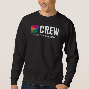 Front & Back Print Black Custom Mens Staff Crew Sweatshirt