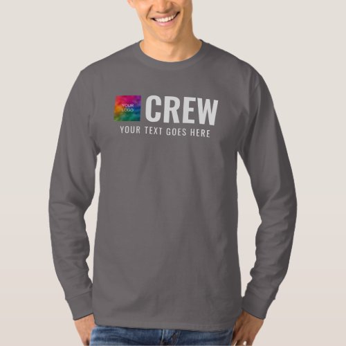 Front  Back Print Business Logo Modern Mens Crew T_Shirt