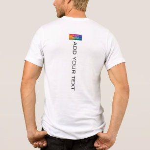 Front & Back Print Custom Company Logo Mens White  Tri-Blend Shirt