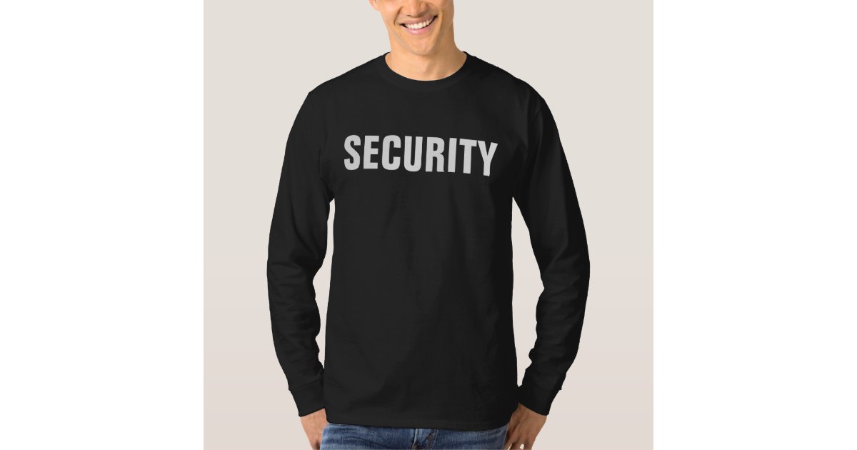 Security Front N Back Letter Print T Shirt Men