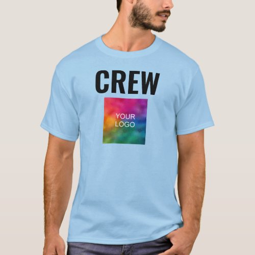 Front  Back Print Mens Crew Staff Your Logo Here T_Shirt