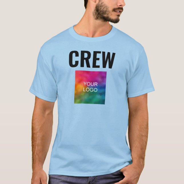 Front & Back Print Mens Crew Staff Your Logo Here T-Shirt (Front)