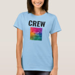 Front &amp; Back Print Womens Crew Staff Add Your Logo T-shirt at Zazzle