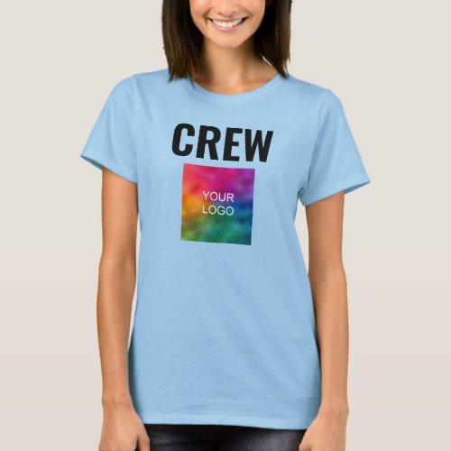 Front  Back Print Womens Crew Staff Add Your Logo T_Shirt
