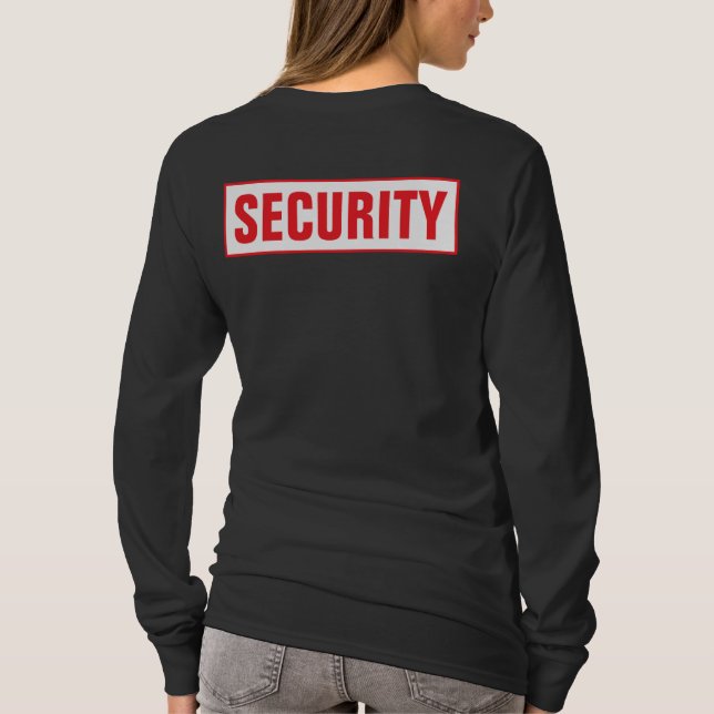 Front & Back Print Womens Long Sleeve Security T-Shirt (Back)