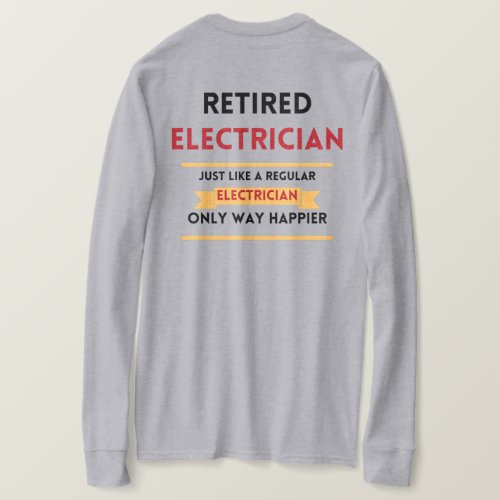 front  back Retired electrician red retirement   T_Shirt