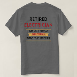 front & back Retired electrician red retirement T-Shirt
