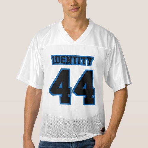 Front BLACK BLUE WHITE Mens Football Jersey