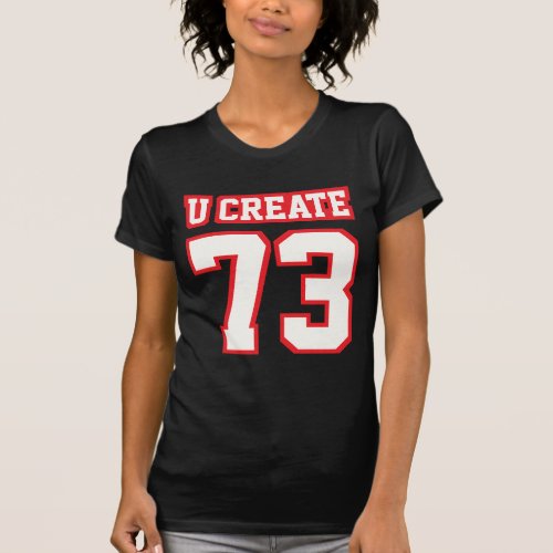 Front BLACK WHITE RED Womens Bella Favorite Jersey T_Shirt