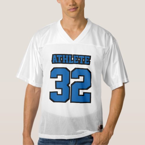 Front BLUE BLACK WHITE Mens Football Jersey